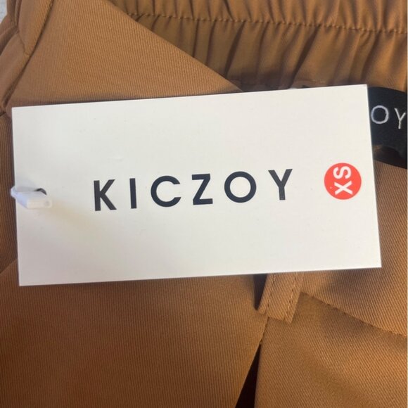 Kiczoy Wide Leg Pleated Front Pants Womens XS Brown - Picture 10 of 11